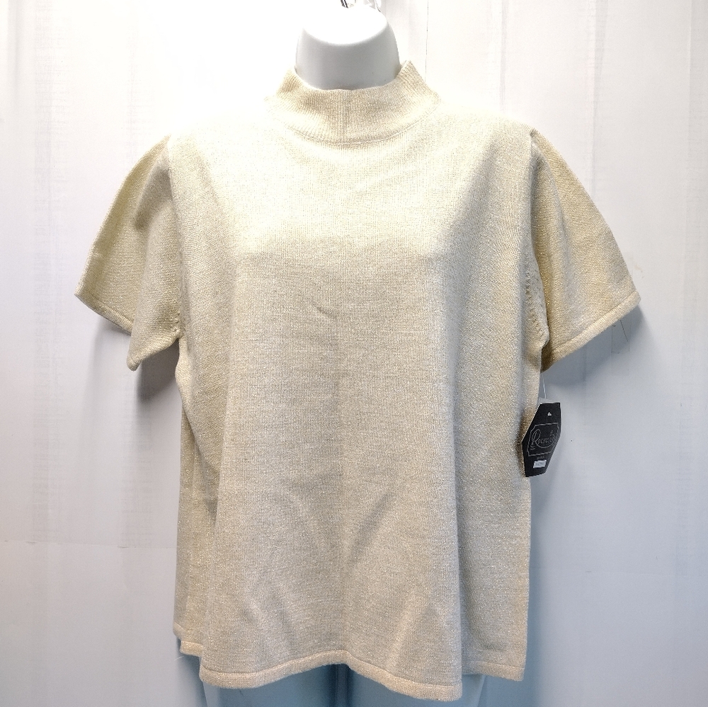 Rochelle California Women's  Pullover Silver Thread Shimmery Top Sweater XL
